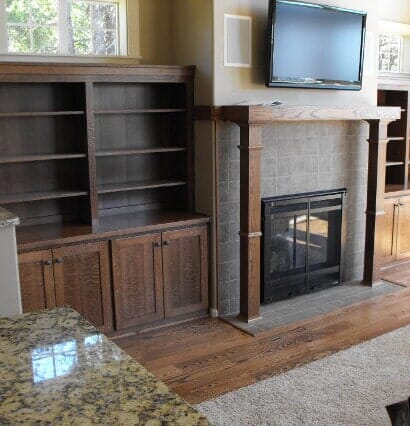 Custom Entertainment Center and Fireplace Mantel - Cabinets in Springfield, OR