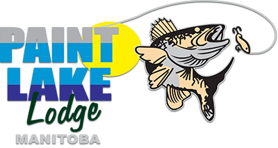 a logo for paint lake lodge in manitoba