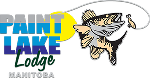 a logo for paint lake lodge in manitoba