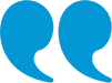 a pair of blue quotation marks on a white background .