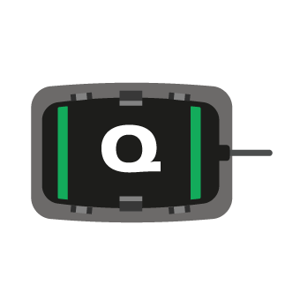 A cartoon illustration of a tank with the letter q on it.