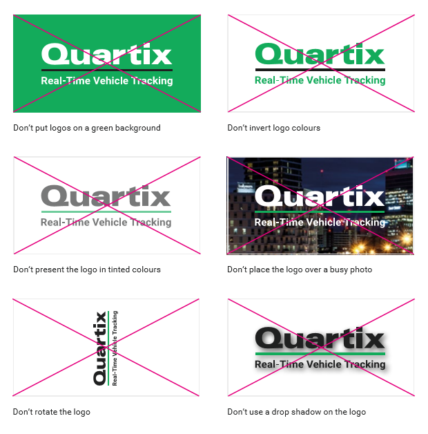 A graphic showing the rules for quartix real time vehicle tracking