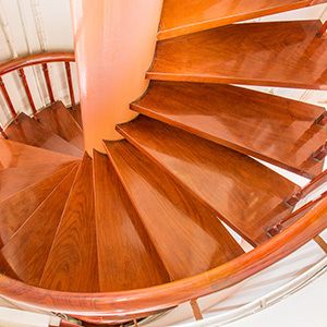 round wooden staircase