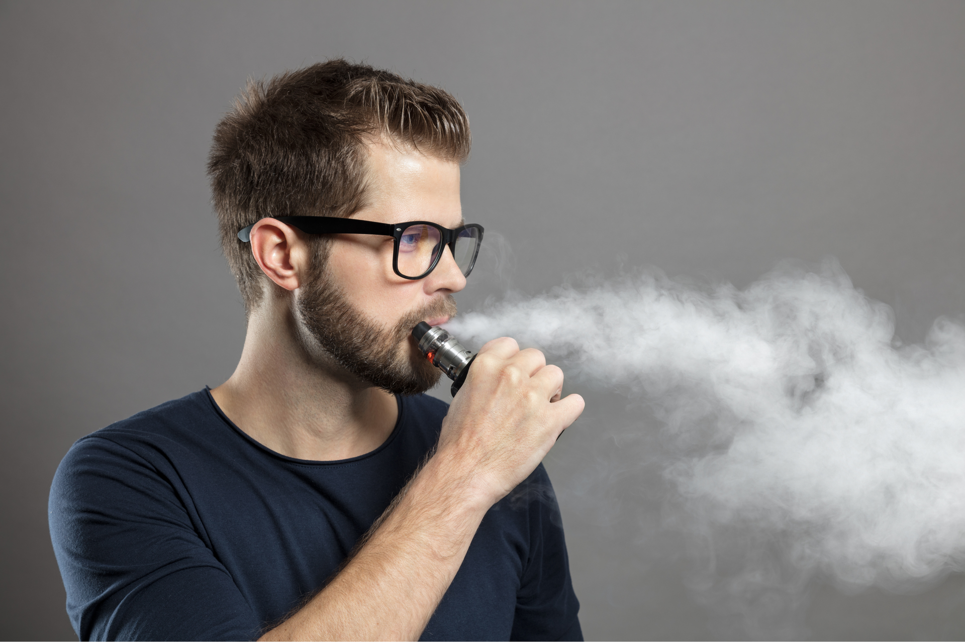 Man vaping at our Portland smoke shop