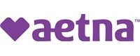 Aetna logo with a purple heart symbol and text in purple.