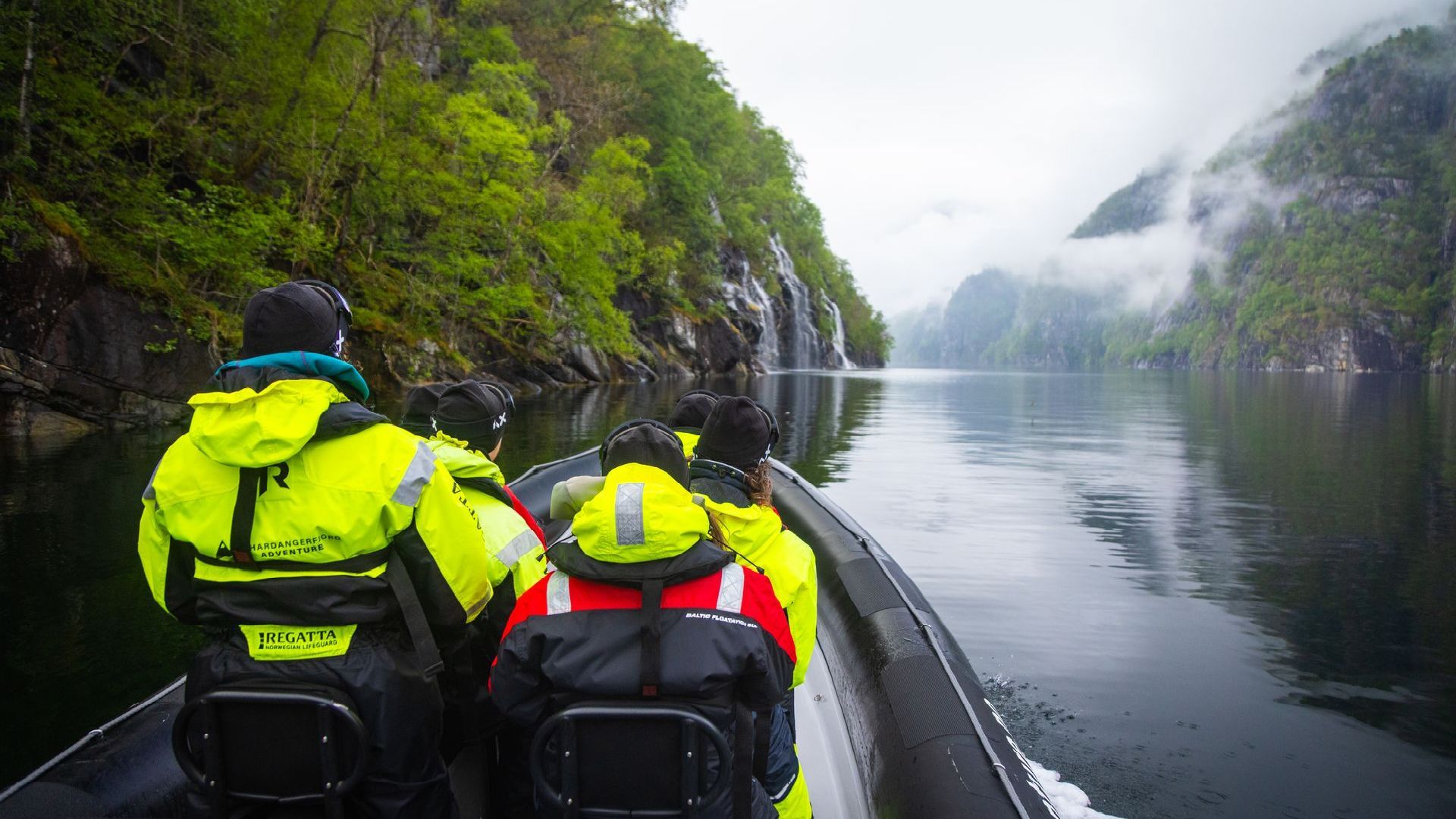 People on a RIB boat in Fyksesund