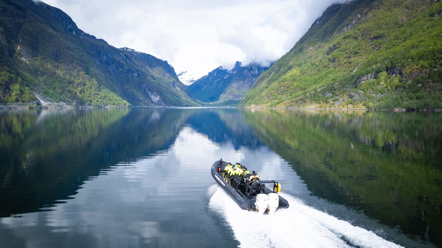 RIB cruising along the Hardangerfjord