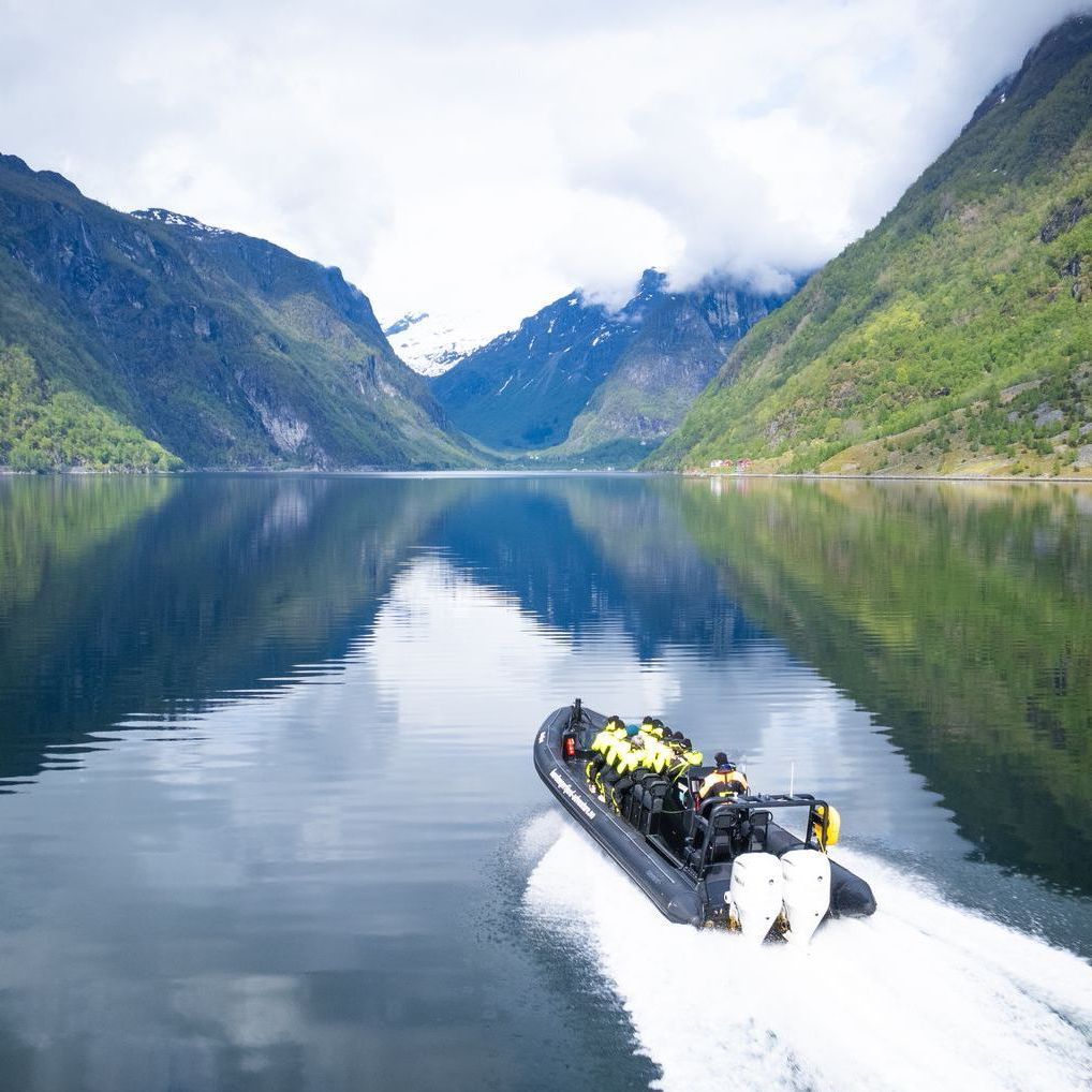 Panoramic fjord views from a hiking trip in Norheimsund