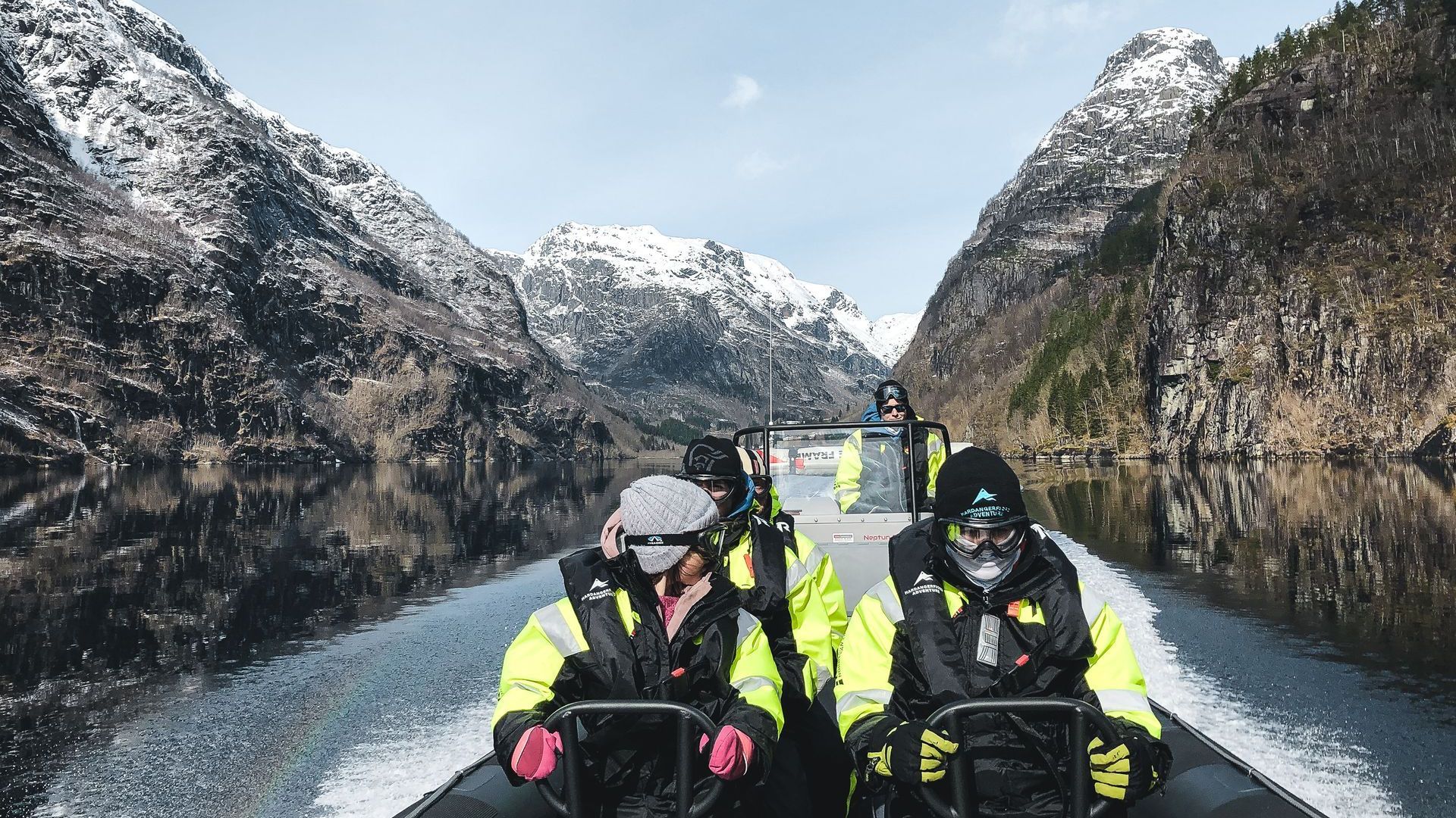 People on a winter RIB tour