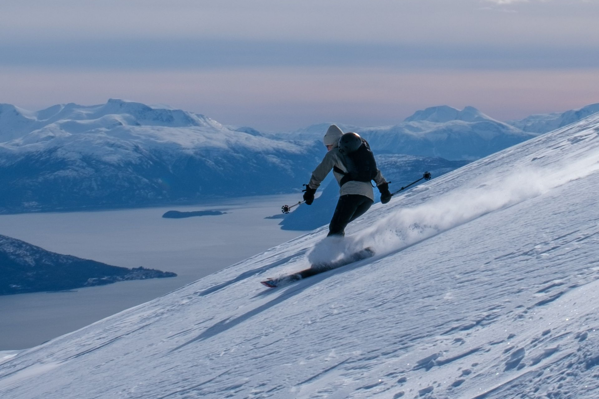 Furebergsfossen in the Maurangsfjord branch of the Hardangerfjord.