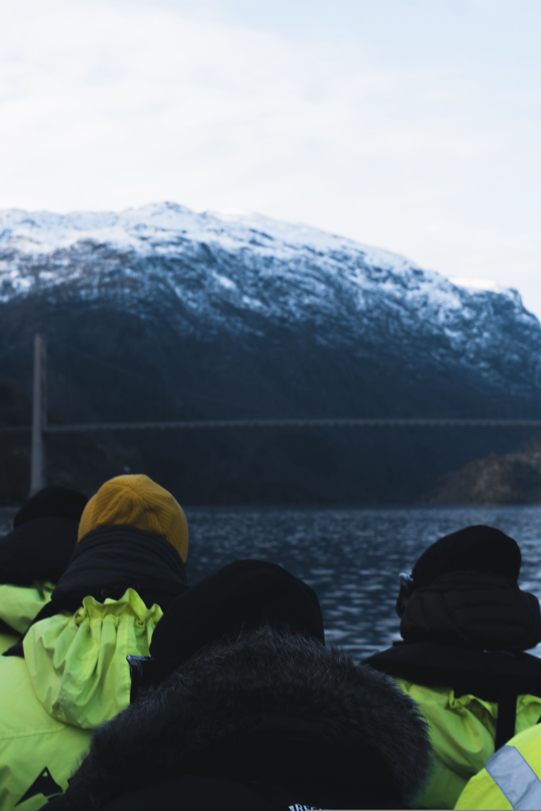 People on a winter RIB safari to Fyksesund