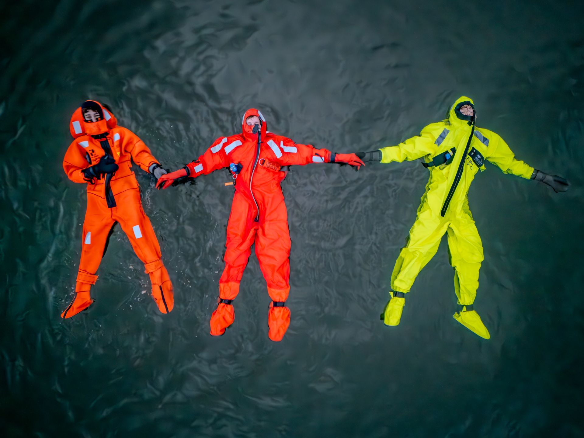People floating in the fjord