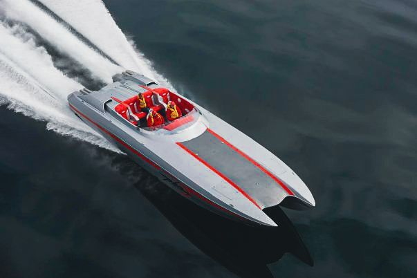 RIB boat by a waterfall in Fyksesund