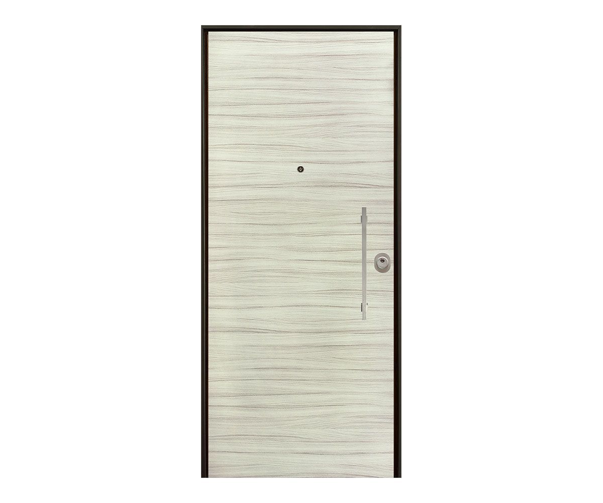 porta blindata liscia in palissandro bianco