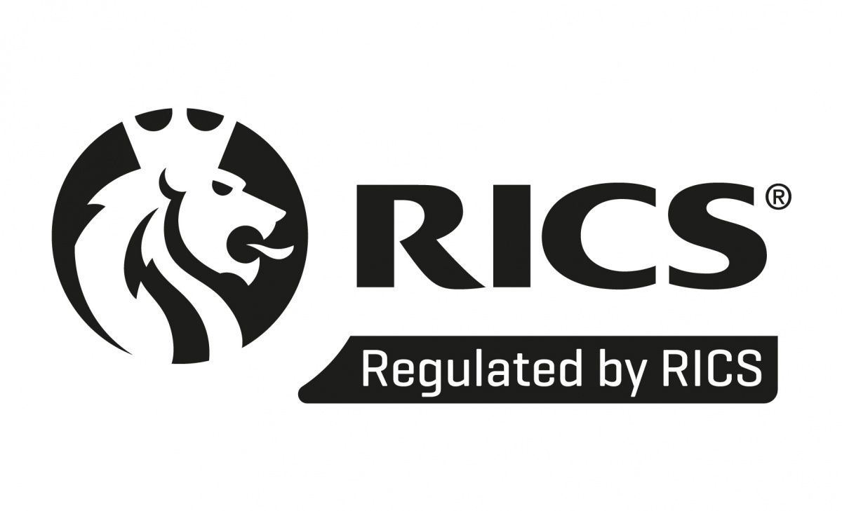 Logo of RICS, a professional body. Features a crowned lion in a circle, with the text 