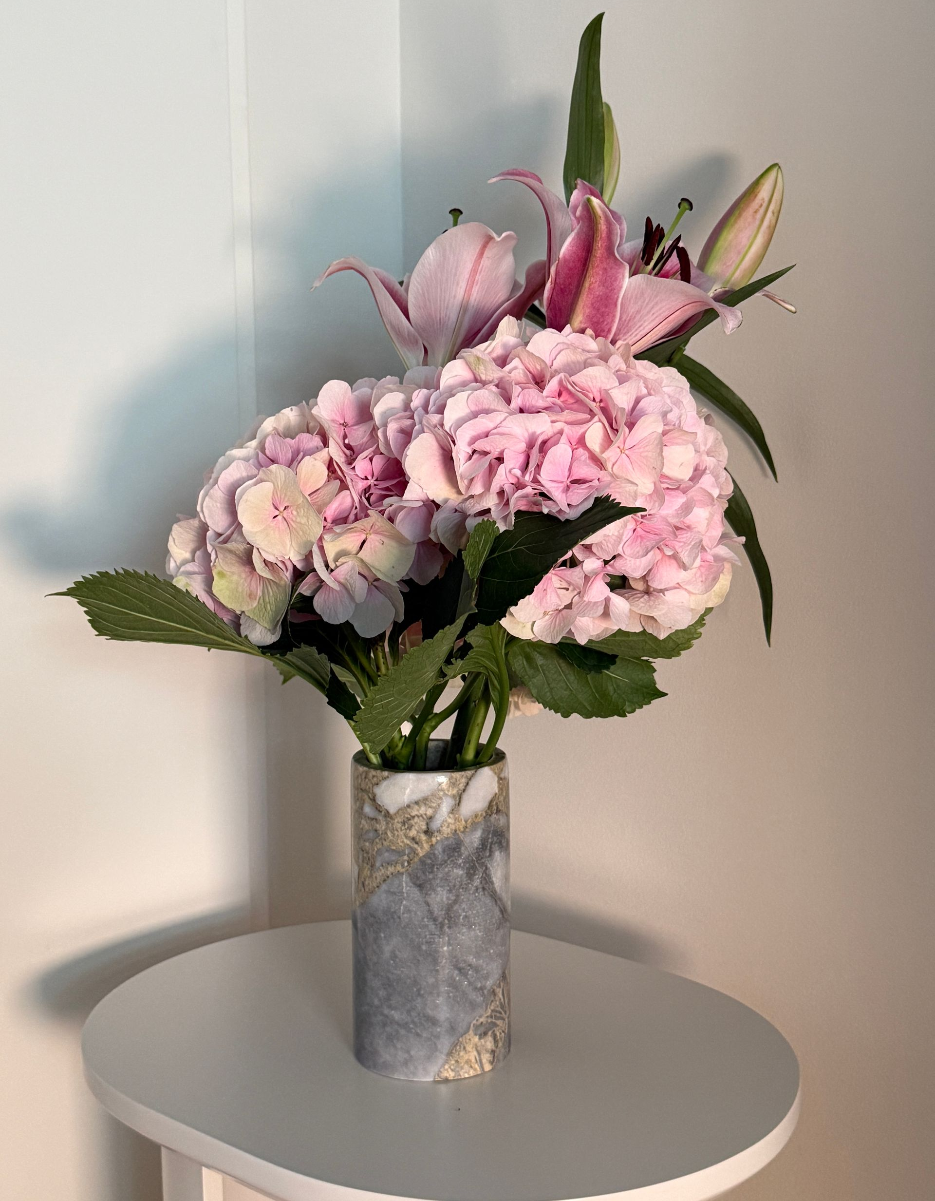 Grey Marble Vase 'Sky'