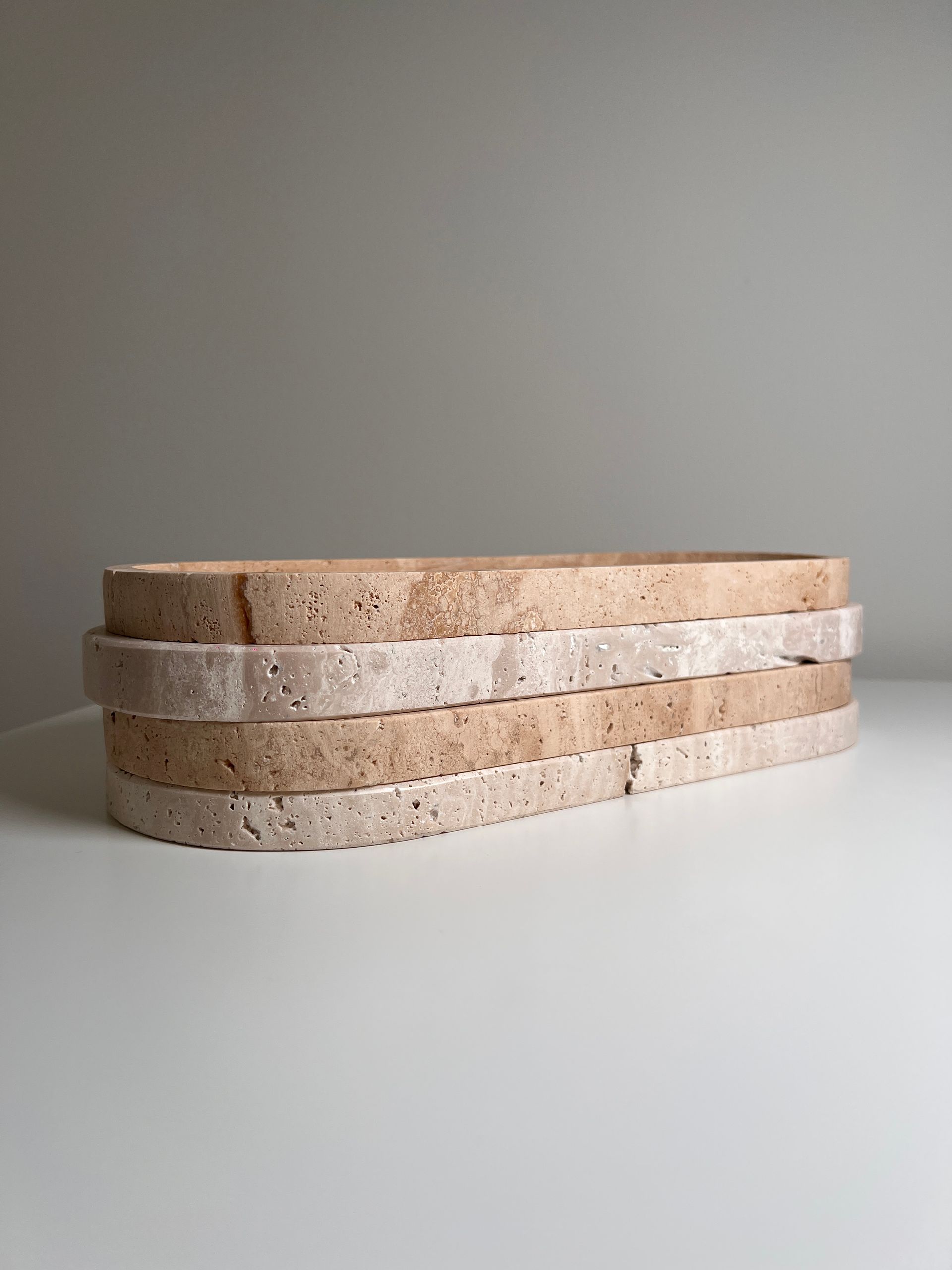 Travertine Tray 'Ovala' L
