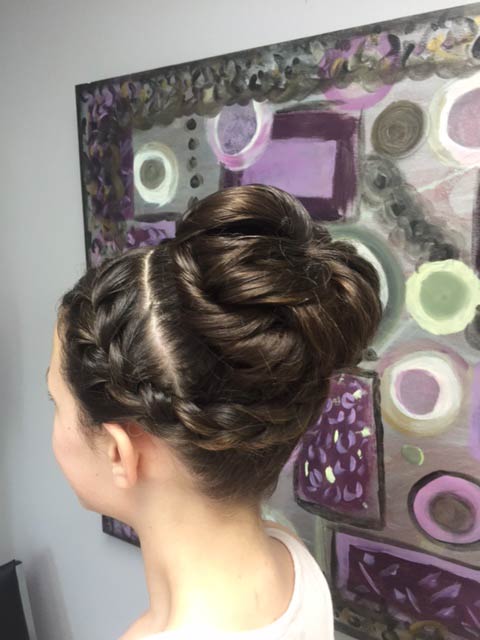 Curled bun haircut - formal hairstyles - Hair Works in Hamilton, NJ