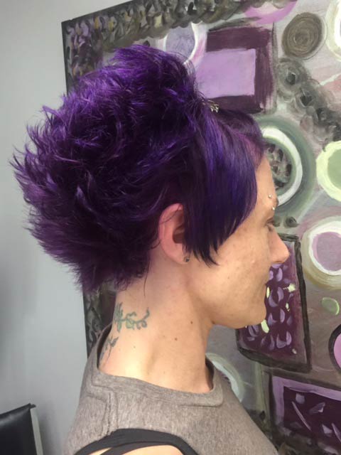 Violet hair color side - hair cut and color - Hair Works in Hamilton, NJ