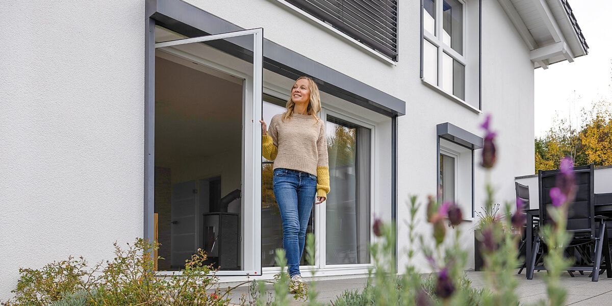 ISN Insektenschutz Pendeltüre für Balkontüren und Terrassentüren