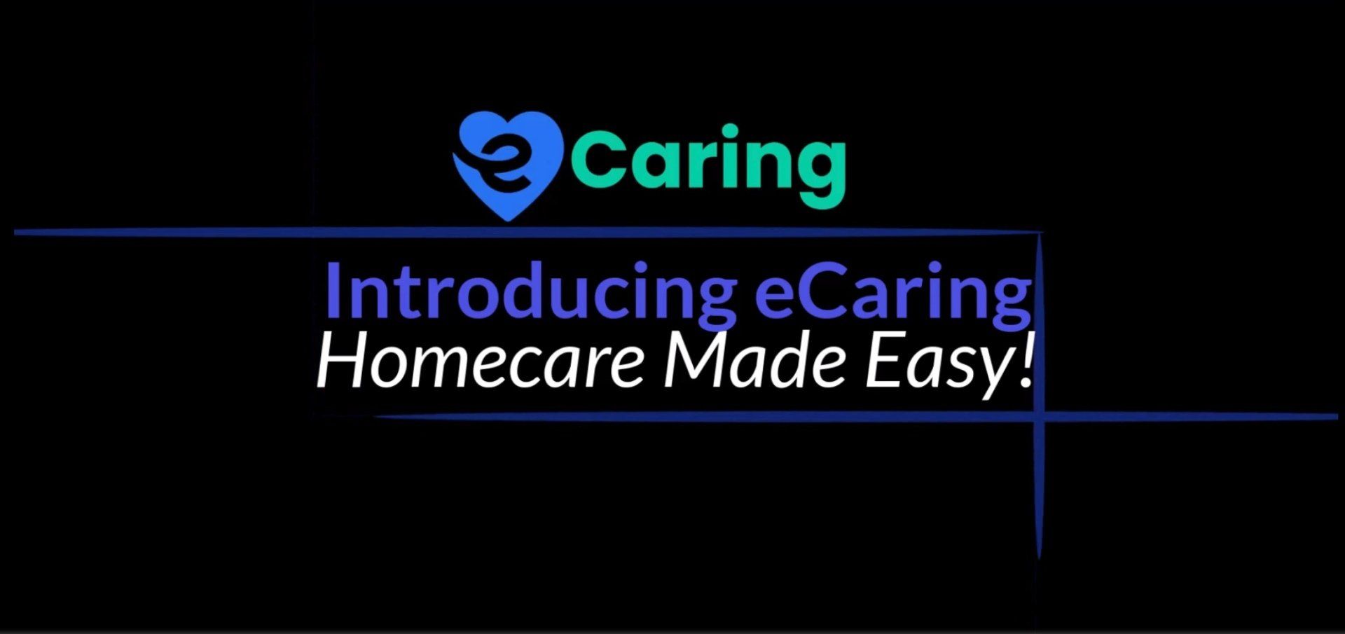 A black background with the words caring introducing caring homecare made easy