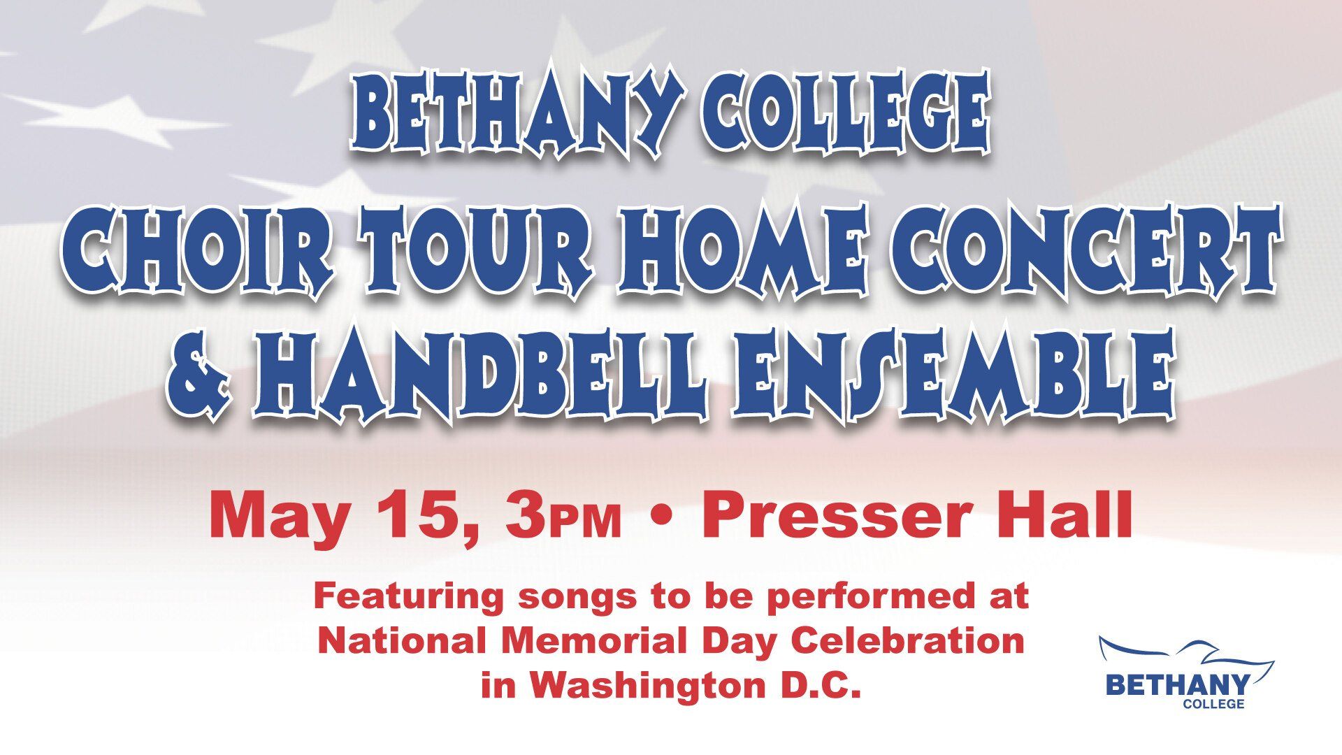 Bethany College Choirs And Handbell Ensemble To Perform May 15th