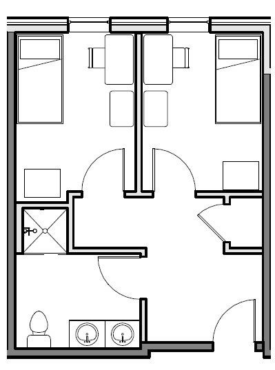 Dormitory room floor plans