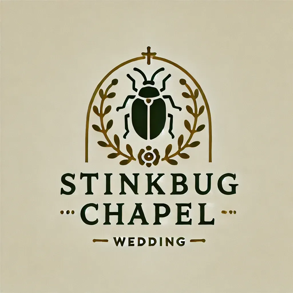 A logo for the stinkbug wedding chapel. 