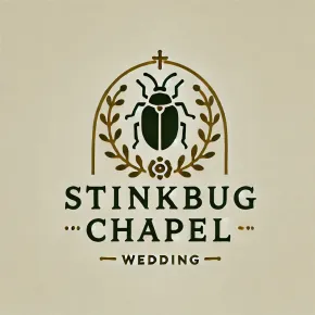 A logo for the stinkbug wedding chapel. 