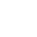 A black and white icon of a scale of justice in a circle.