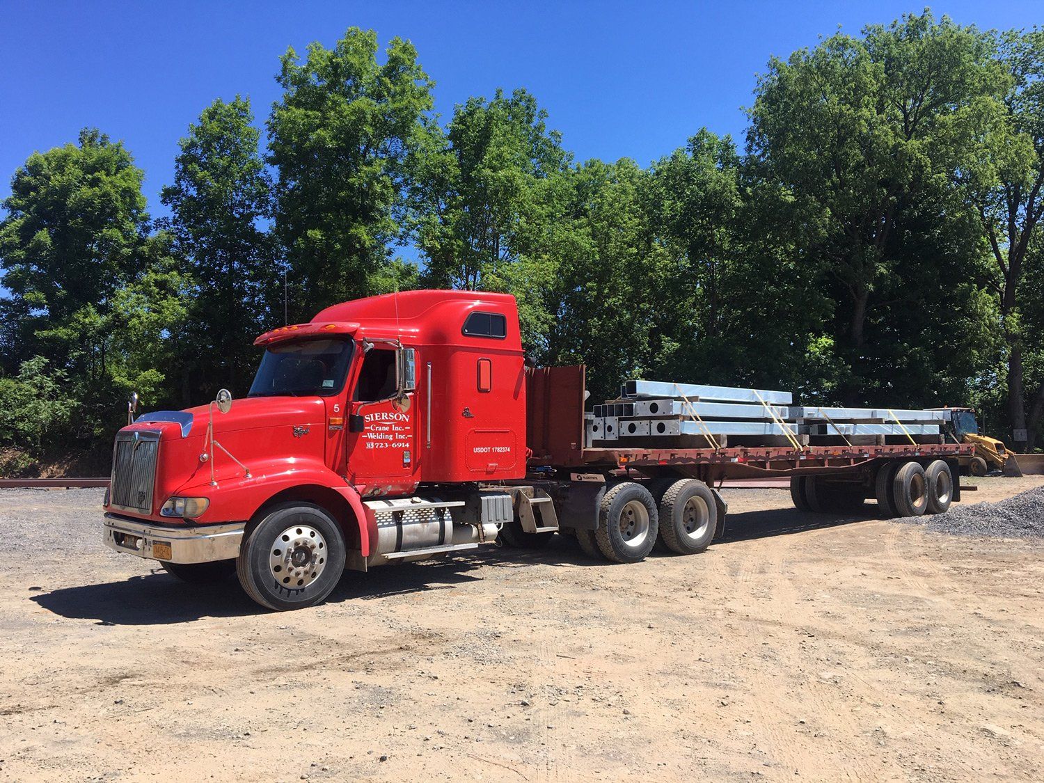 Welding Companies — Truck Carrying Construction Steel in Westmoreland, NY