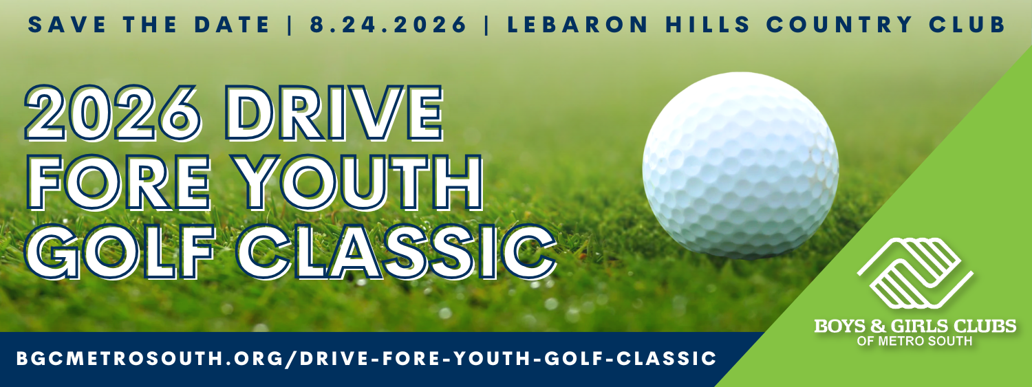 2026 Drive Fore Youth Golf Classic Save the Date featuring a golf ball on the green