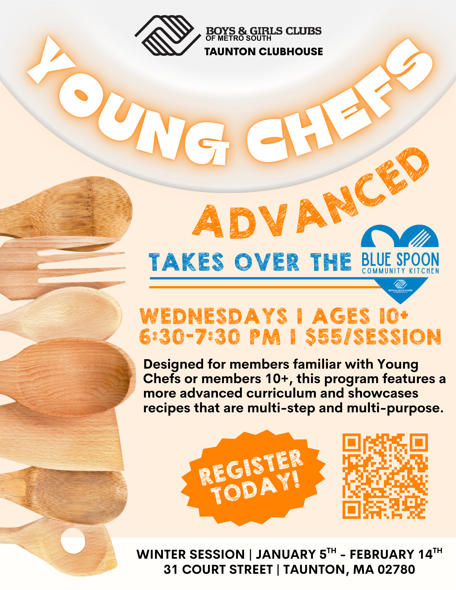 Young Chefs Advanced program flyer
