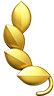 Gold leaf sprig, possibly a decoration or emblem.