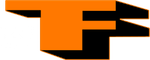 a black and orange logo with a shadow 
.