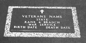 A veteran's headstone with the words 
