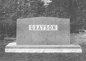 Gray granite tombstone with 