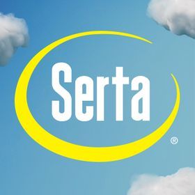 Serta logo: White text
