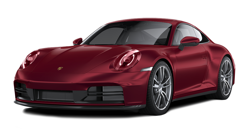 A red porsche 911 is shown on a white background.