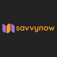 The savvy squad logo is on a blue background.