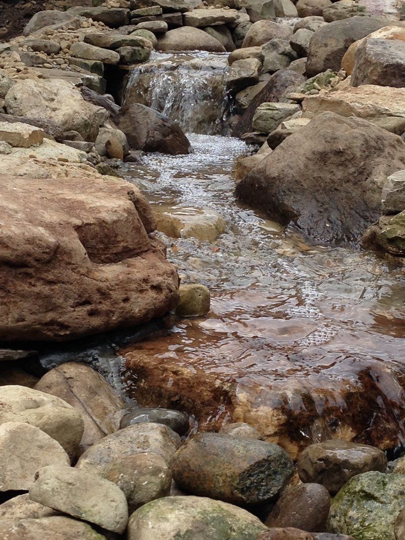 stone and water fall