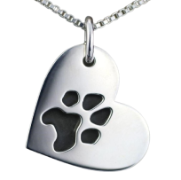 Custom Paw Print Side Heart