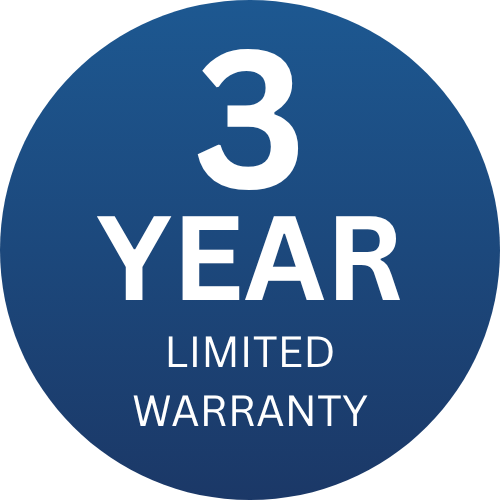 A blue circle with the words `` limited lifetime warranty '' written on it.