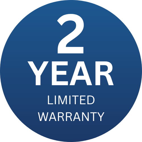 A blue circle with the words `` limited lifetime warranty '' written on it.
