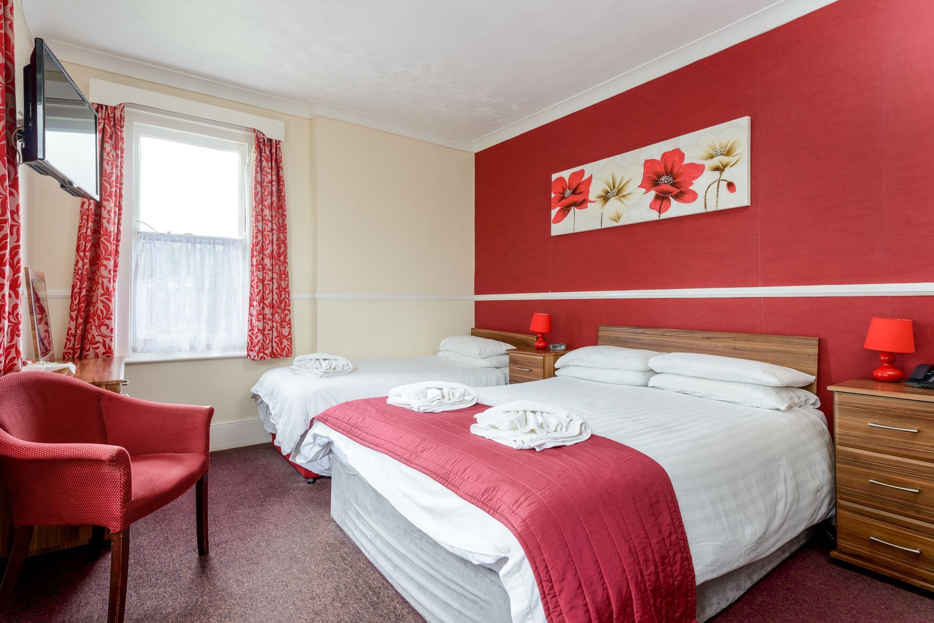 Treble Room with Garden View at Daish's Hotel in Shanklin