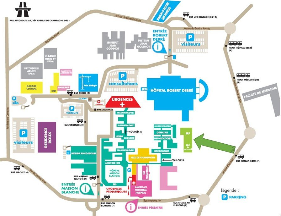 Robert Debré Hospital campus map