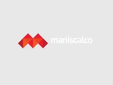 Logo of Maniscalco. A stylized red geometric