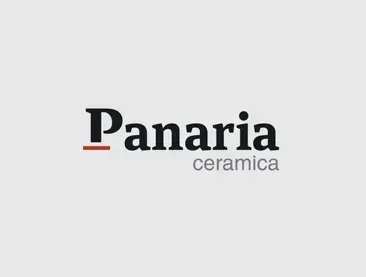 Logo for Panaria Ceramica, a ceramic company. Text is in black,