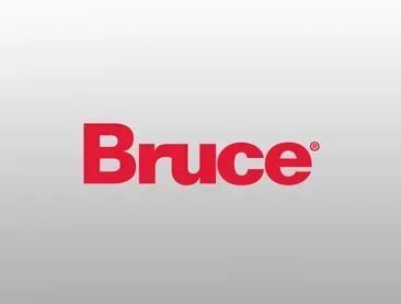 Bruce logo in red text on a gray background.