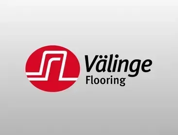 Välinge Flooring logo: red circle with white graphic,